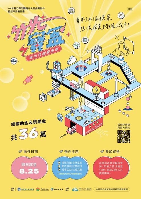 「114年度新竹縣全國青年公民提案徵件-竹光寶盒城市共創靈感庫」即日起開放徵件(另開新視窗/jpg檔)圖片